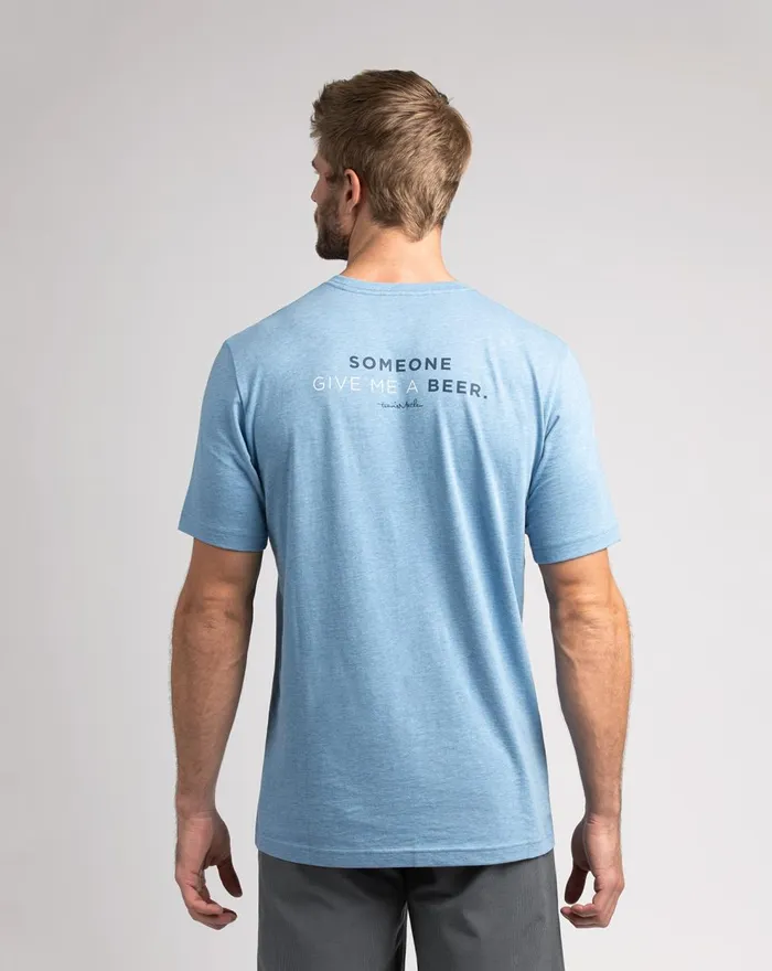 Men Tees TravisMathew TRAPEZE SWINGER TEE Heather Blue