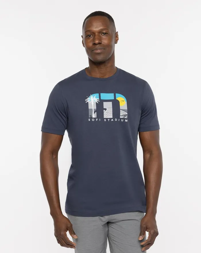 Men Tees TravisMathew TRAVEL SQUAD TM TEE Blue Nights
