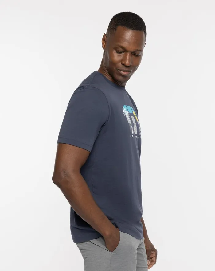 Men Tees TravisMathew TRAVEL SQUAD TM TEE Blue Nights