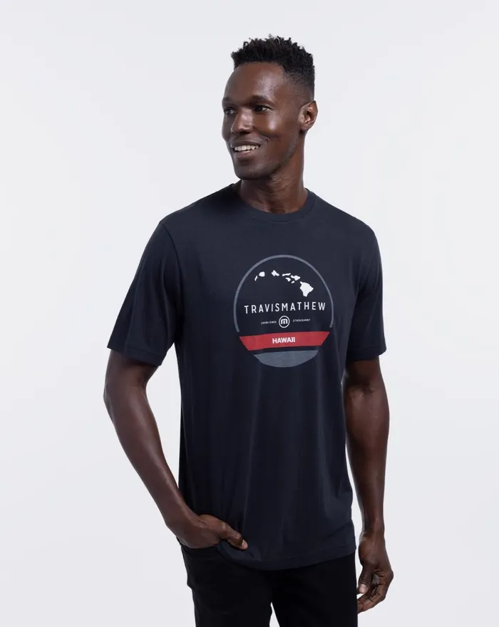 Men Tees TravisMathew VOLCANO 20 TEE Black Men Tees TravisMathew VOLCANO 20 TEE Black