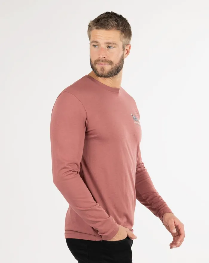 Men Tees TravisMathew WOLFSBERG LONG SLEEVE TEE Roan Rouge Men Tees TravisMathew WOLFSBERG LONG SLEEVE TEE Roan Rouge