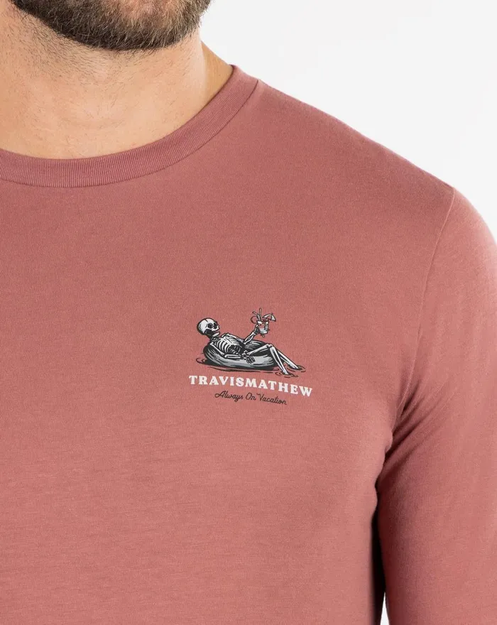 Men Tees TravisMathew WOLFSBERG LONG SLEEVE TEE Roan Rouge Men Tees TravisMathew WOLFSBERG LONG SLEEVE TEE Roan Rouge