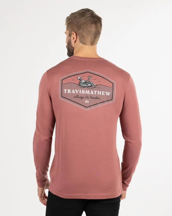 Men Tees TravisMathew WOLFSBERG LONG SLEEVE TEE Roan Rouge Men Tees TravisMathew WOLFSBERG LONG SLEEVE TEE Roan Rouge
