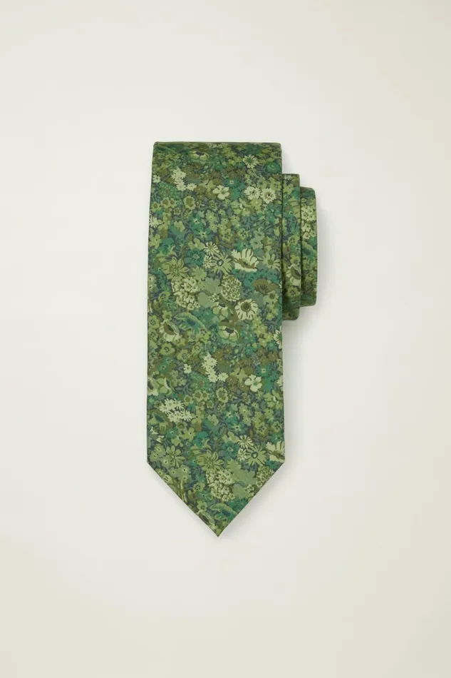 Men Ties and Pocket Squares Bonobos Cotton Necktie Made With Liberty Fabric Thorpe Hill 8211 Green