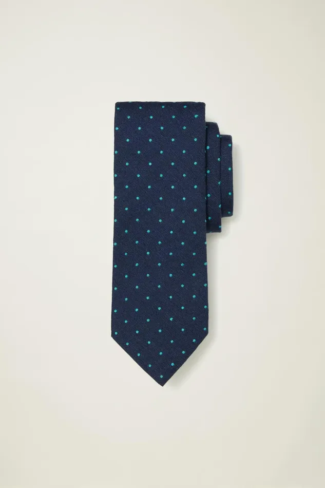 Men Ties and Pocket Squares Bonobos Premium Necktie Navy Teal Dots