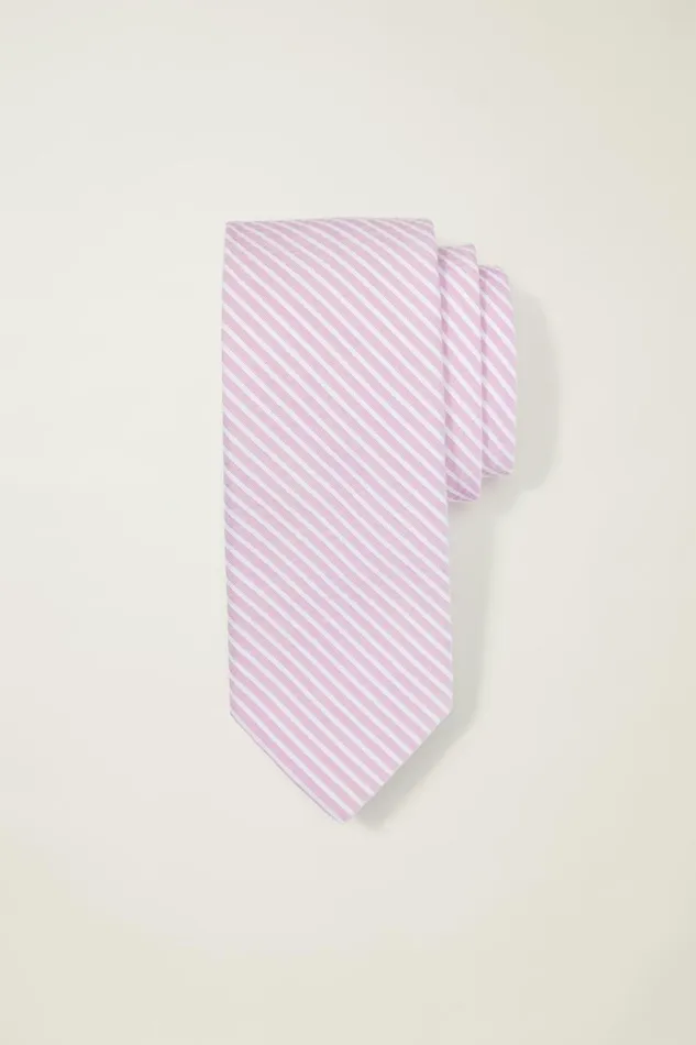 Men Ties and Pocket Squares Bonobos Premium Necktie Violet Seersucker