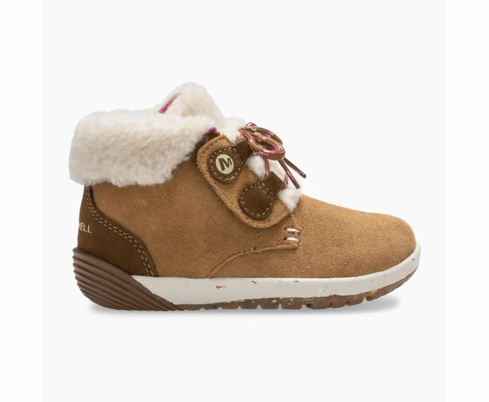 MERRELL Boots Kids Bare Steps Cocoa Jr Boot Chestnut Suede