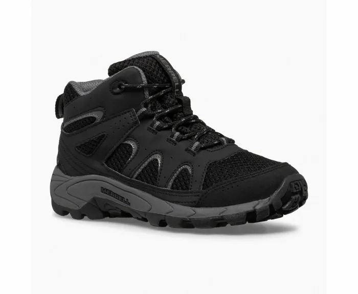 MERRELL Boots Kids Oakcreek Mid Lace Waterproof Boot Blackgrey MERRELL Boots Kids Oakcreek Mid Lace Waterproof Boot Blackgrey