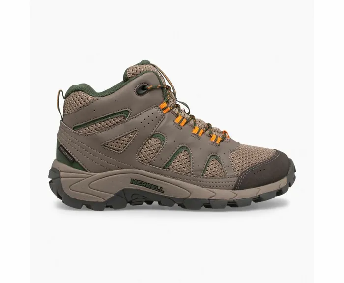 MERRELL Boots Kids Oakcreek Mid Lace Waterproof Boot Boulder