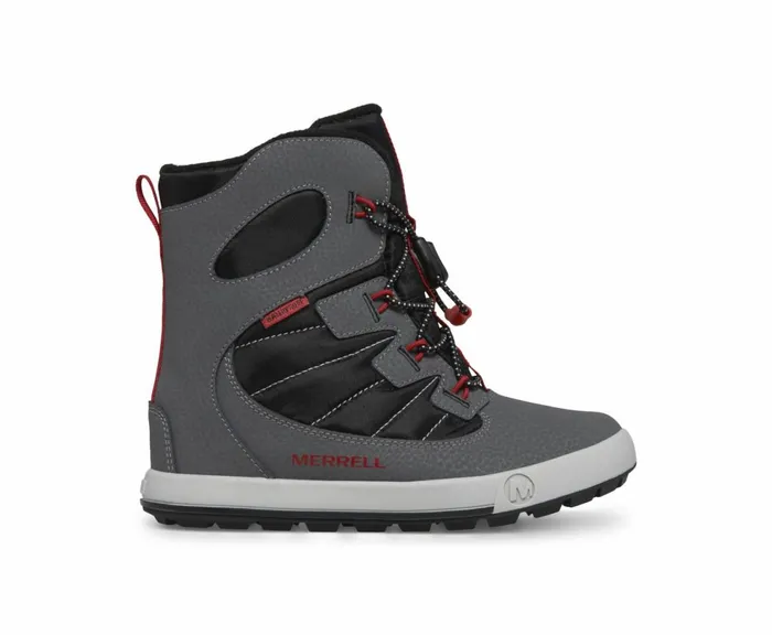 MERRELL Boots Kids Snow Bank 40 Waterproof Boot Greyblackred