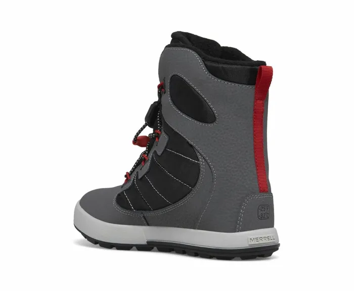 MERRELL Boots Kids Snow Bank 40 Waterproof Boot Greyblackred MERRELL Boots Kids Snow Bank 40 Waterproof Boot Greyblackred