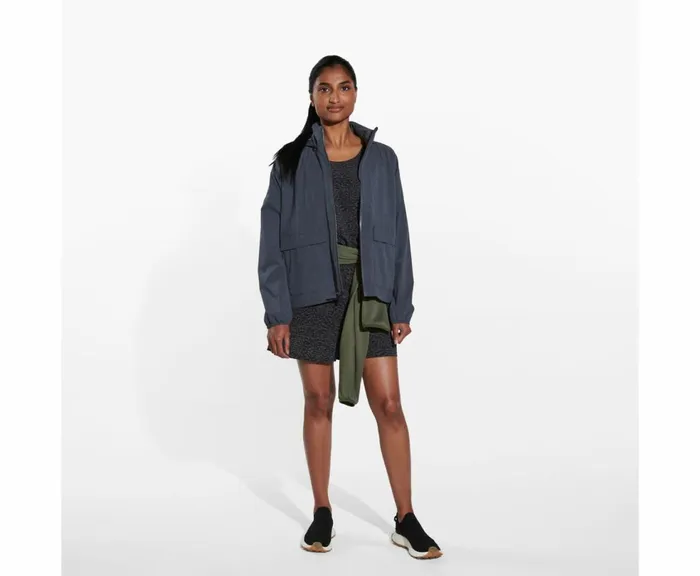 MERRELL Outerwear Women Alpine Packable Rain Shell Black Heather MERRELL Outerwear Women Alpine Packable Rain Shell Black Heather