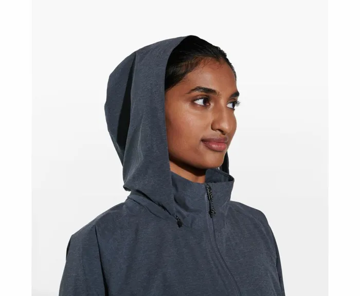 MERRELL Outerwear Women Alpine Packable Rain Shell Black Heather MERRELL Outerwear Women Alpine Packable Rain Shell Black Heather