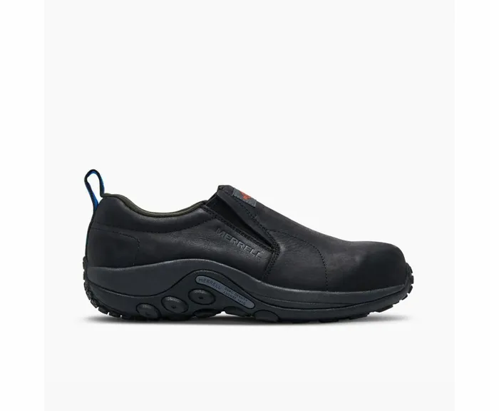 MERRELL SlipOns Men Jungle Moc Leather Comp Toe Work Shoe Wide Width Black