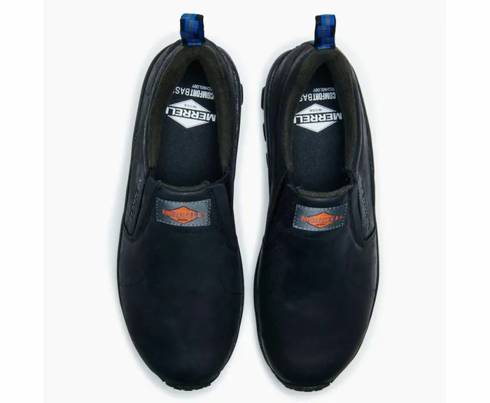 MERRELL SlipOns Men Jungle Moc Leather SR Work Shoe Wide Width Black MERRELL SlipOns Men Jungle Moc Leather SR Work Shoe Wide Width Black