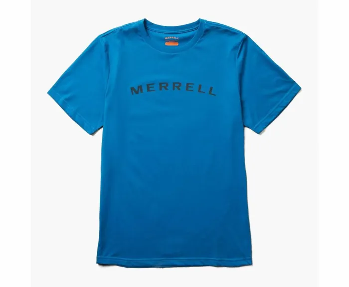 MERRELL Tops Men Wordmark Short Sleeve Tee Blue