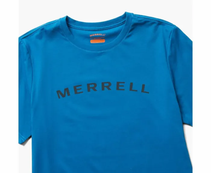 MERRELL Tops Men Wordmark Short Sleeve Tee Blue MERRELL Tops Men Wordmark Short Sleeve Tee Blue