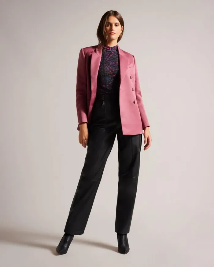 Mesh Fitted Top With High Neck Black Women Ted Baker Clothing Mesh Fitted Top With High Neck Black Women Ted Baker Clothing
