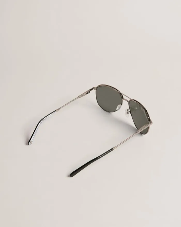 Metal Frame Aviator Sunglasses Gray Men Ted Baker Sunglasses