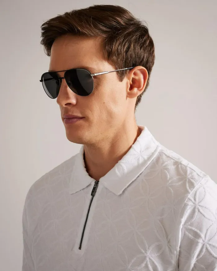 Metal Frame Aviator Sunglasses Gray Men Ted Baker Sunglasses Metal Frame Aviator Sunglasses Gray Men Ted Baker Sunglasses