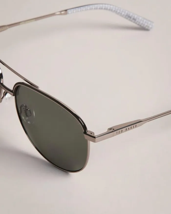 Metal Frame Aviator Sunglasses Gray Men Ted Baker Sunglasses Metal Frame Aviator Sunglasses Gray Men Ted Baker Sunglasses
