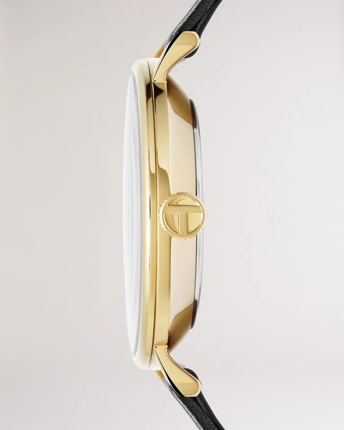 Metallic And Leather Watch Black Men Ted Baker Watches and Jewelry