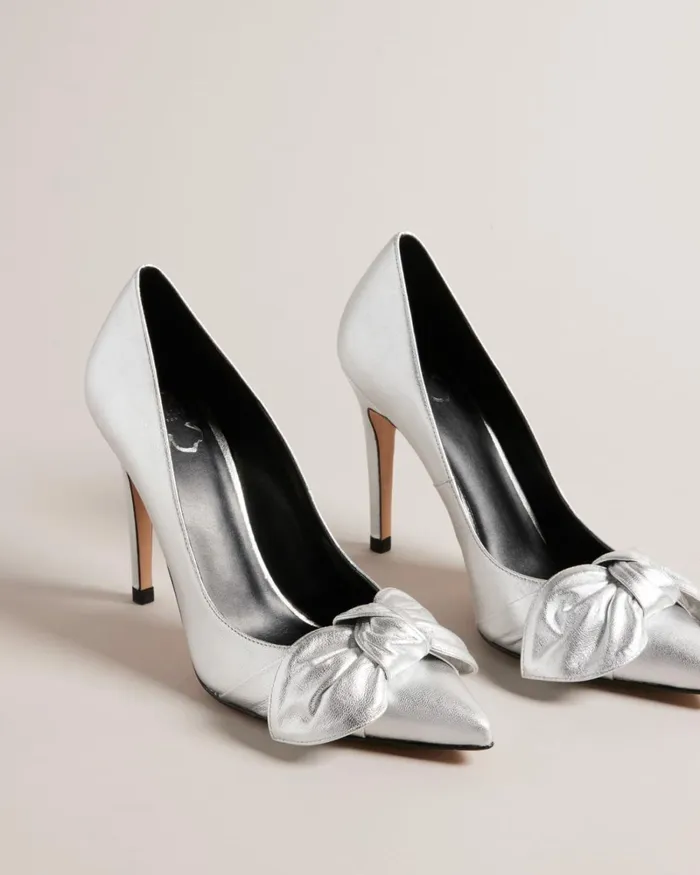 Metallic Court Shoes Silver Women Ted Baker Heels