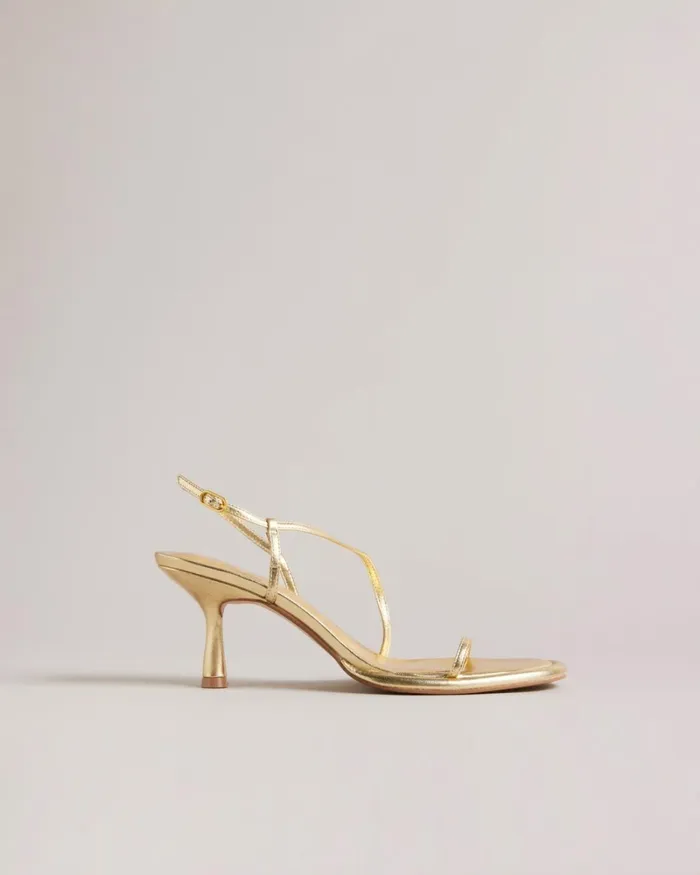 Metallic Kitten Heel Sandals Gold Women Ted Baker Heels