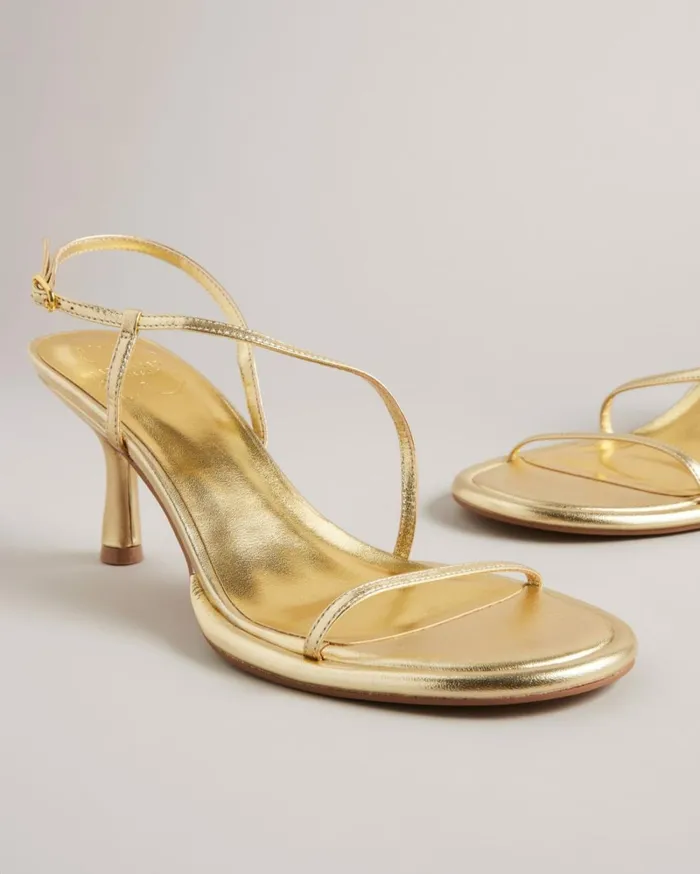 Metallic Kitten Heel Sandals Gold Women Ted Baker Heels