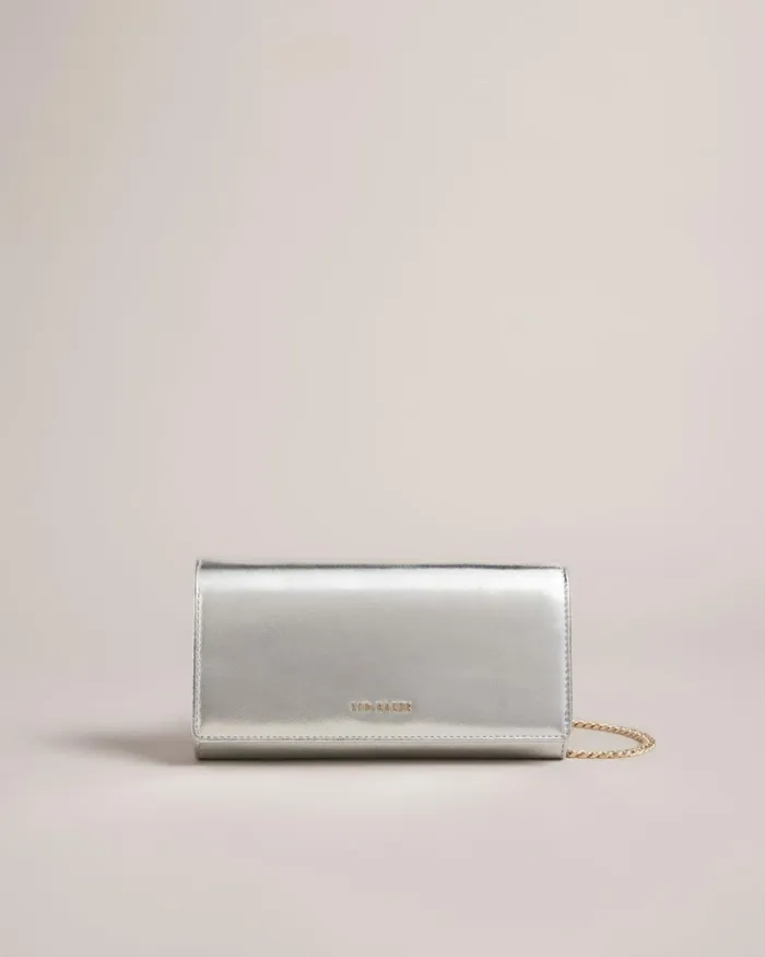 Metallic Leather Crossbody Bag Silver Women Ted Baker Bags
