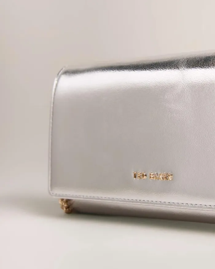 Metallic Leather Crossbody Bag Silver Women Ted Baker Bags