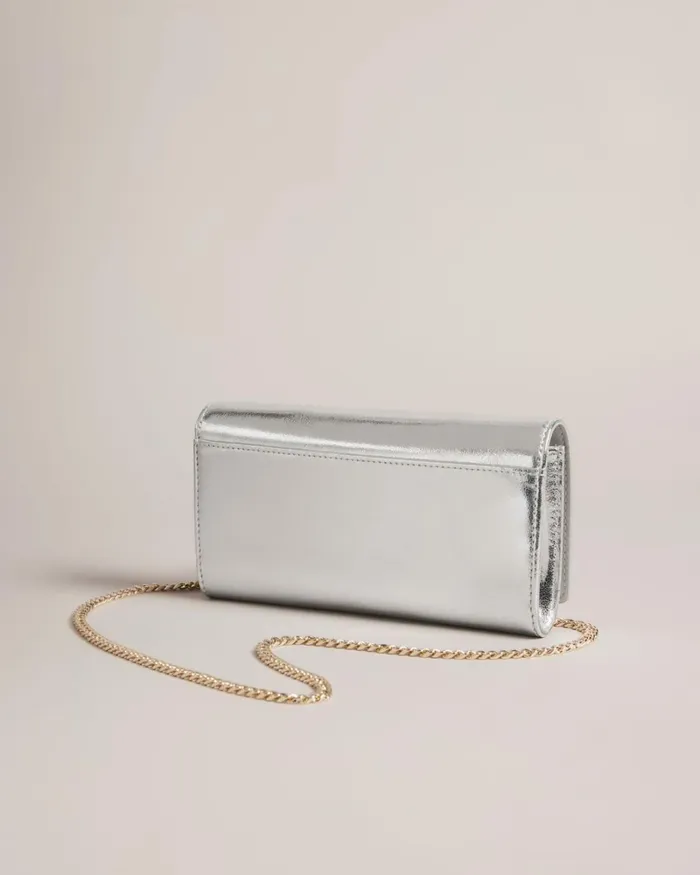 Metallic Leather Crossbody Bag Silver Women Ted Baker Bags