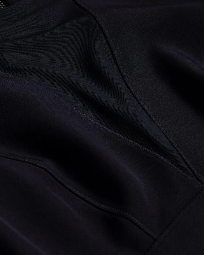 Midi Bodycon Dress With Sheer VNeck Dark Navy Women Ted Baker Clothing Midi Bodycon Dress With Sheer VNeck Dark Navy Women Ted Baker Clothing