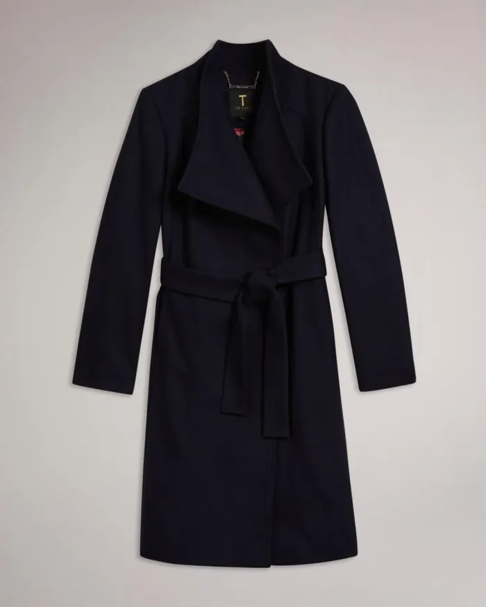 Midi Wool Wrap Coat DkNavy Women Ted Baker Coats and Jackets