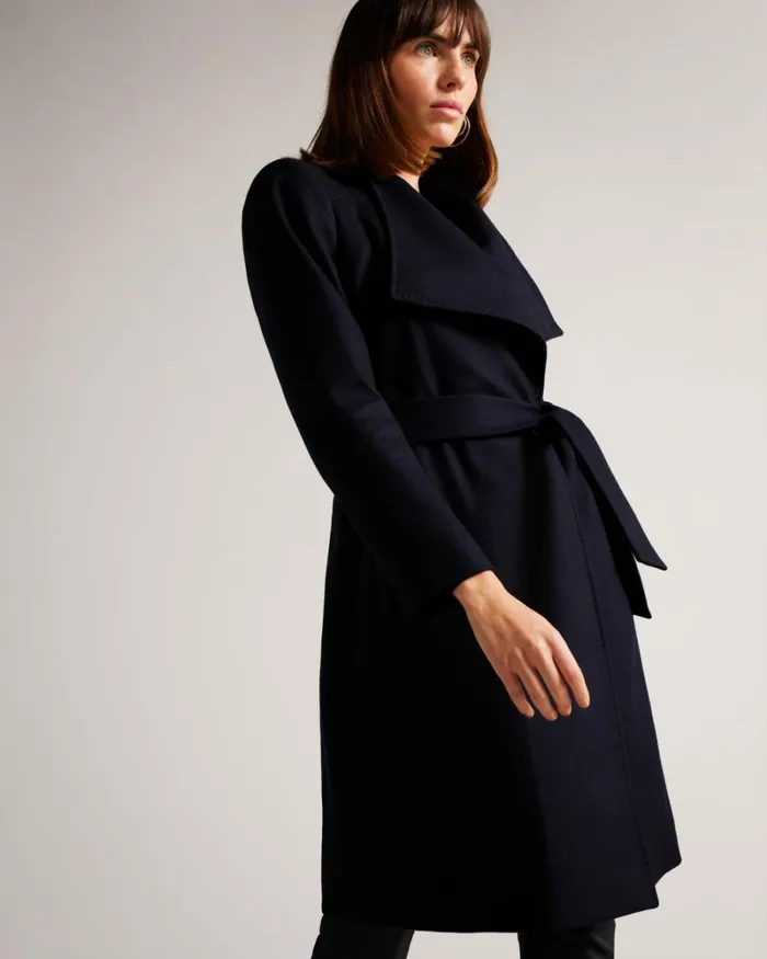 Midi Wool Wrap Coat DkNavy Women Ted Baker Coats and Jackets Midi Wool Wrap Coat DkNavy Women Ted Baker Coats and Jackets