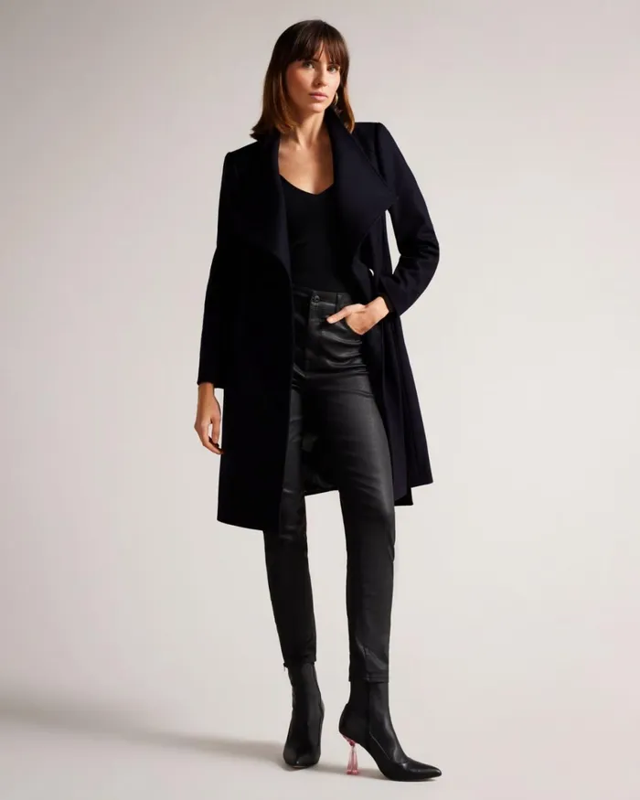 Midi Wool Wrap Coat DkNavy Women Ted Baker Coats and Jackets Midi Wool Wrap Coat DkNavy Women Ted Baker Coats and Jackets