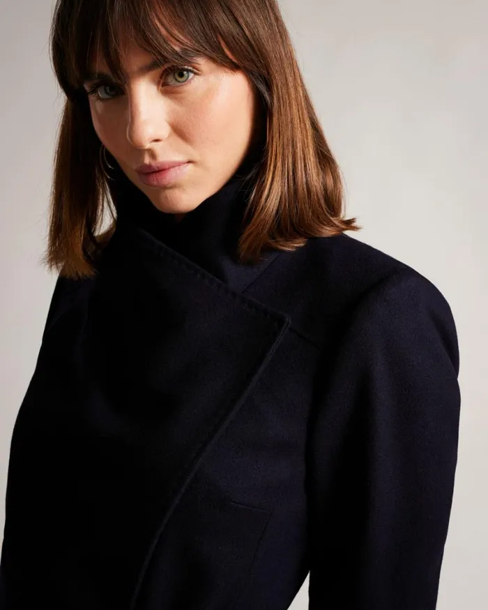 Midi Wool Wrap Coat DkNavy Women Ted Baker Coats and Jackets Midi Wool Wrap Coat DkNavy Women Ted Baker Coats and Jackets