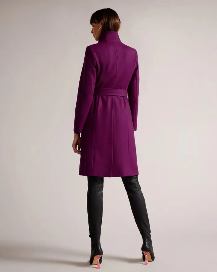 Midi Wool Wrap Coat Purple Women Ted Baker Coats and Jackets Midi Wool Wrap Coat Purple Women Ted Baker Coats and Jackets