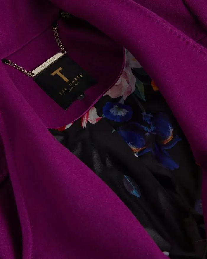 Midi Wool Wrap Coat Purple Women Ted Baker Coats and Jackets Midi Wool Wrap Coat Purple Women Ted Baker Coats and Jackets