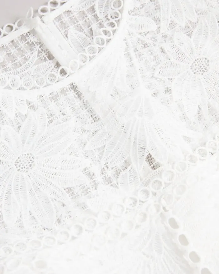 Mini Fit And Flare Lace Dress White Women Ted Baker Clothing Mini Fit And Flare Lace Dress White Women Ted Baker Clothing
