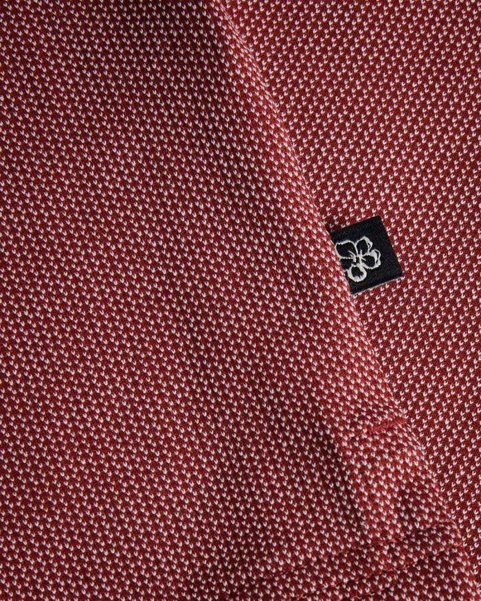 Mini Jacquard Stitch Polo Shirt Dark Red Men Ted Baker Clothing Mini Jacquard Stitch Polo Shirt Dark Red Men Ted Baker Clothing