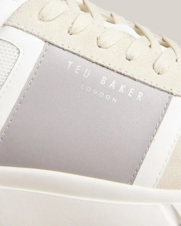 Mixed Leather Chunky Trainers Mid Gray Men Ted Baker Sneakers