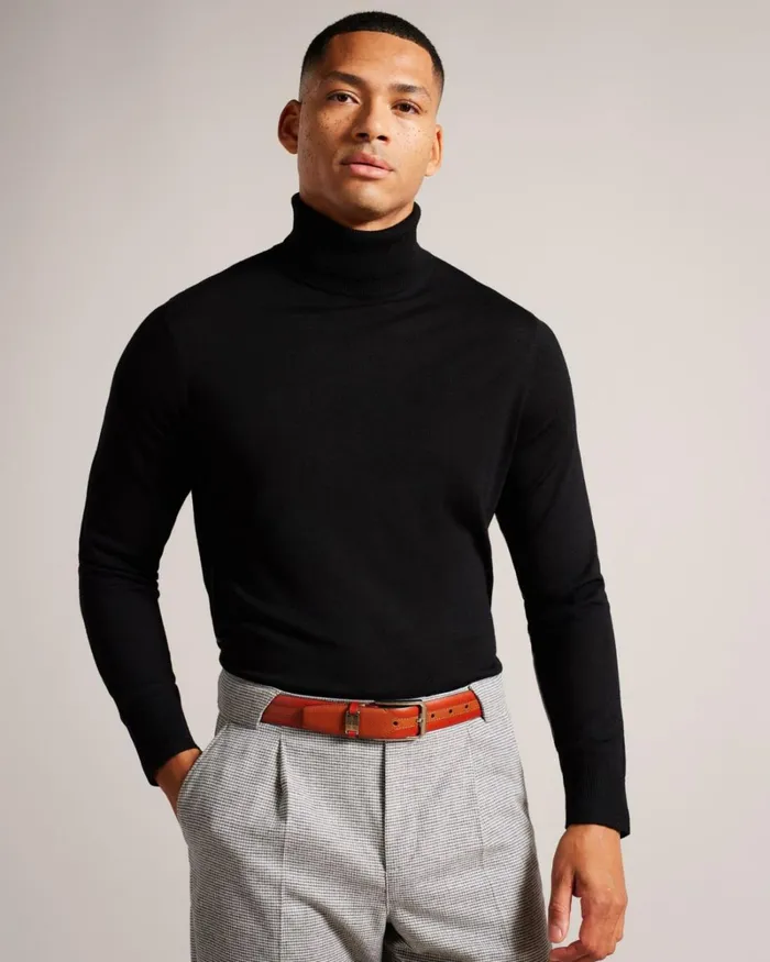Mixed Texture Leather Belt Tan Men Ted Baker Belts