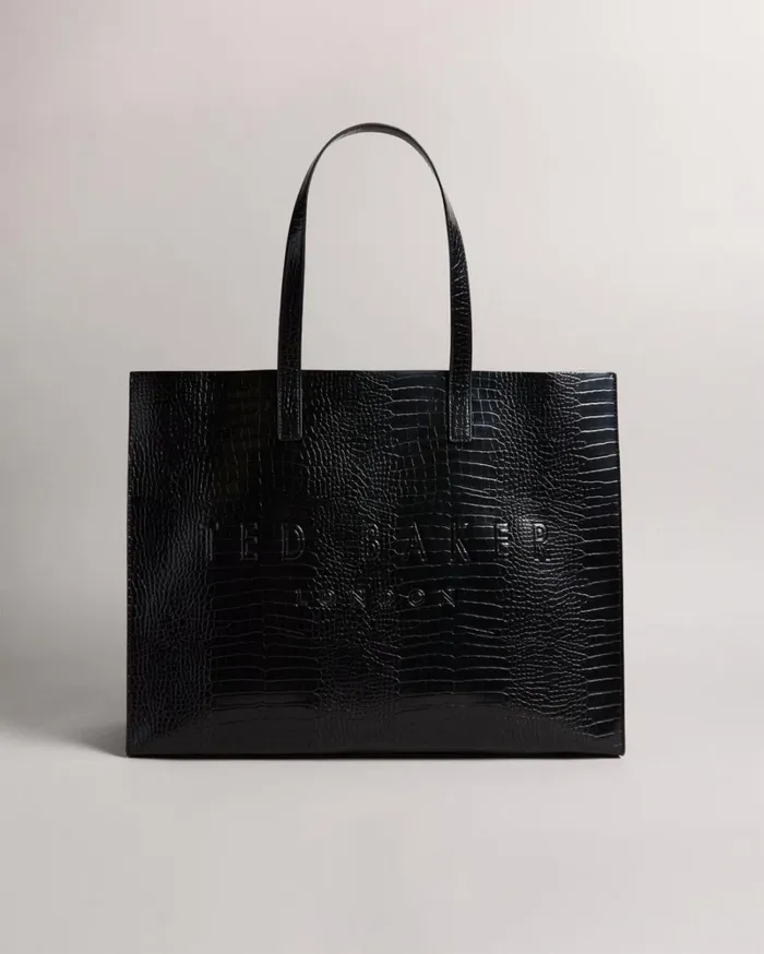 Mock Croc Icon Tote Bag Black Women Ted Baker Bags Mock Croc Icon Tote Bag Black Women Ted Baker Bags