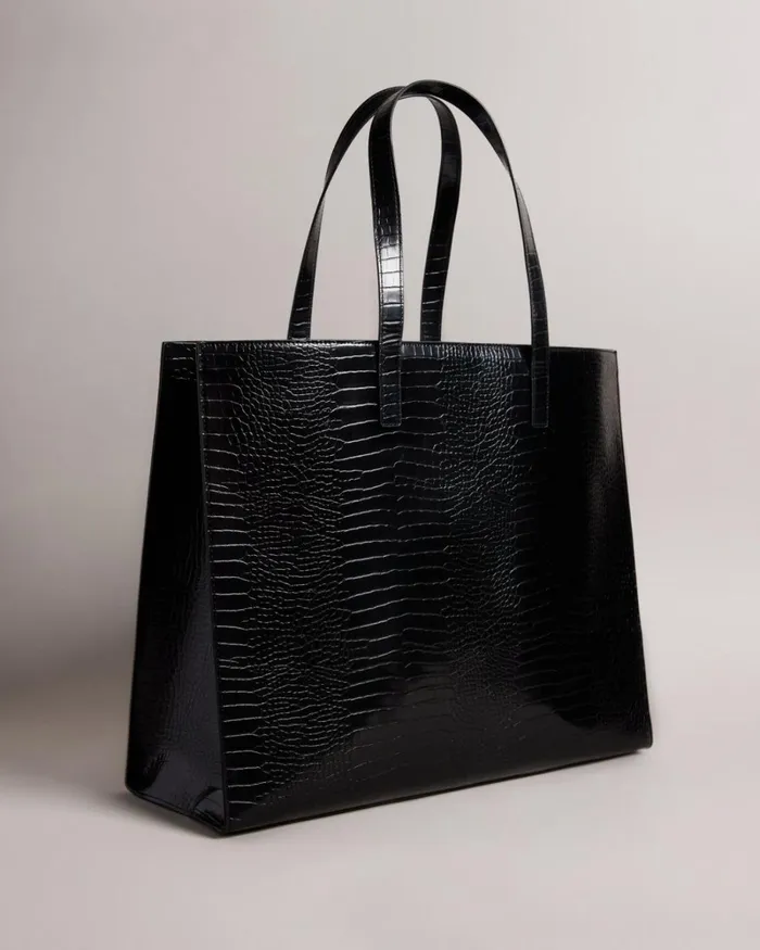 Mock Croc Icon Tote Bag Black Women Ted Baker Bags Mock Croc Icon Tote Bag Black Women Ted Baker Bags