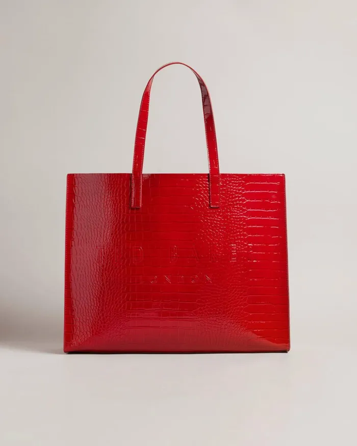 Mock Croc Icon Tote Bag Red Women Ted Baker Bags Mock Croc Icon Tote Bag Red Women Ted Baker Bags