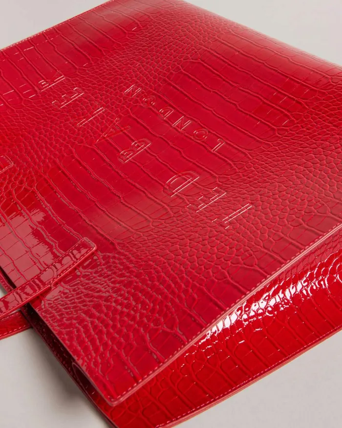 Mock Croc Icon Tote Bag Red Women Ted Baker Bags Mock Croc Icon Tote Bag Red Women Ted Baker Bags