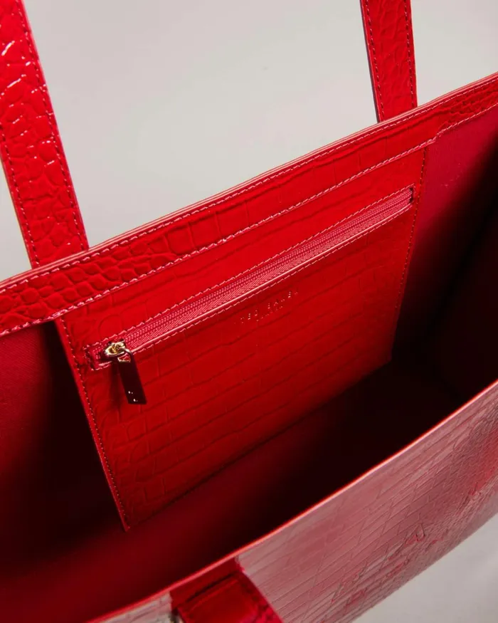 Mock Croc Icon Tote Bag Red Women Ted Baker Bags Mock Croc Icon Tote Bag Red Women Ted Baker Bags