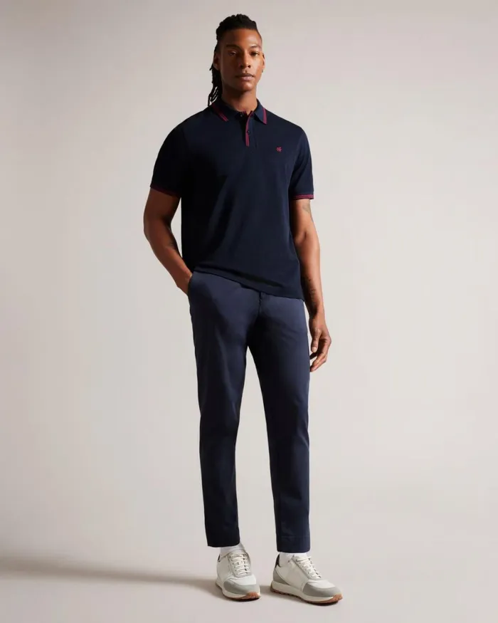 Monogram Diamond Knit Polo Shirt Navy Men Ted Baker Clothing Monogram Diamond Knit Polo Shirt Navy Men Ted Baker Clothing