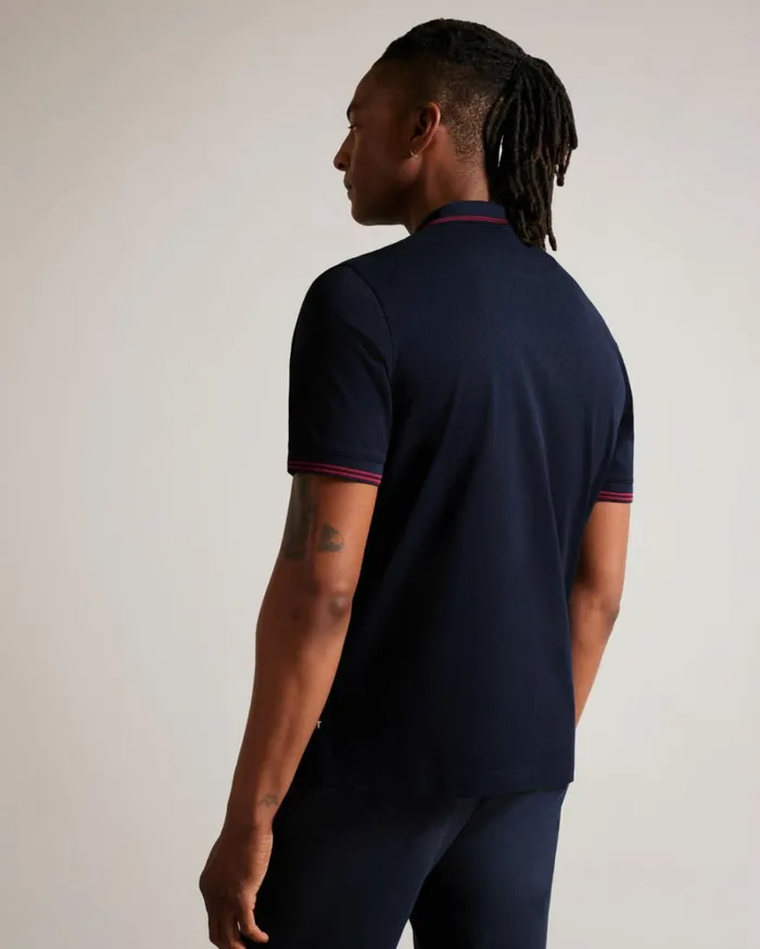 Monogram Diamond Knit Polo Shirt Navy Men Ted Baker Clothing Monogram Diamond Knit Polo Shirt Navy Men Ted Baker Clothing